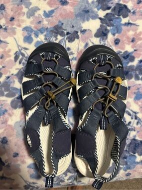 Keen Navy and White Striped Casual Slip-On